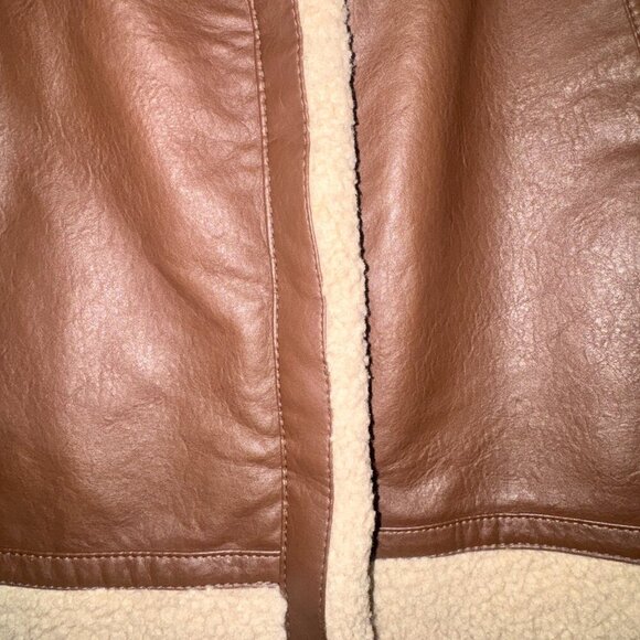 🧥 Universal Thread Faux Leather Sherpa Aviator Jacket | XXL - Picture 4 of 9